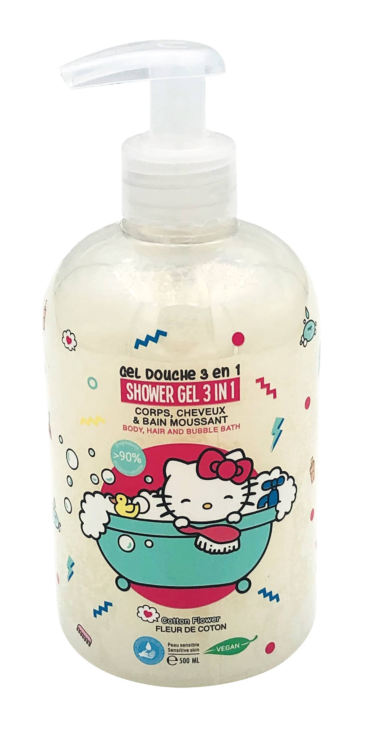 Gel de banho 3 em 1: - 500 ml Hello Kitty