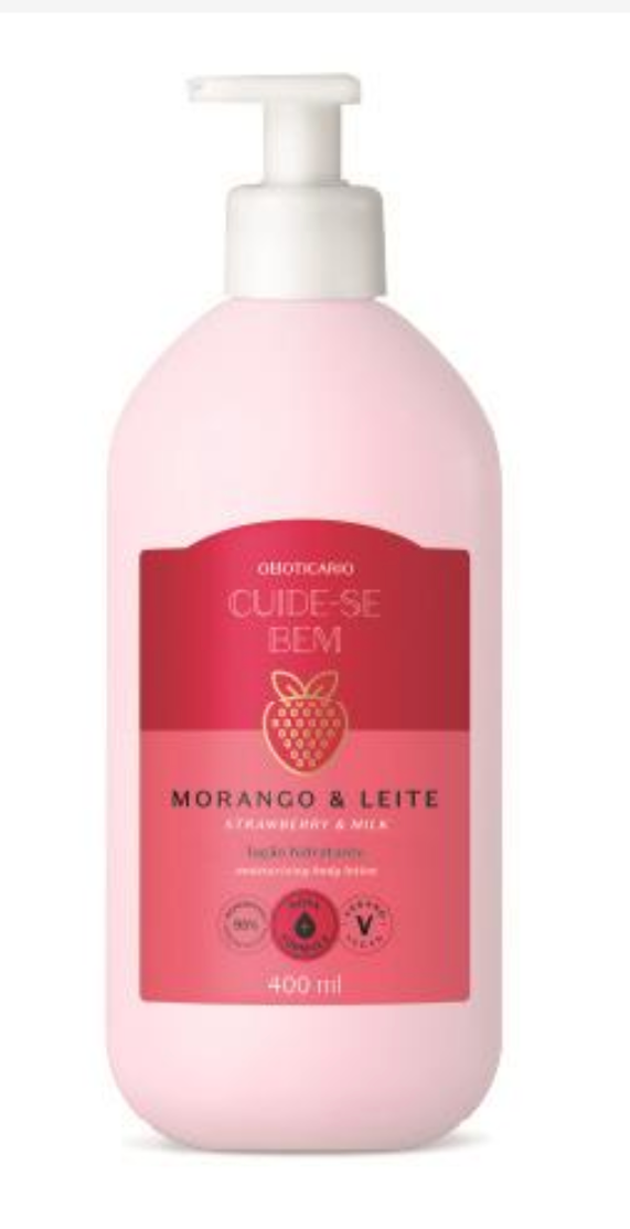 Body Lotion Morango e Leite Cuide-se Bem