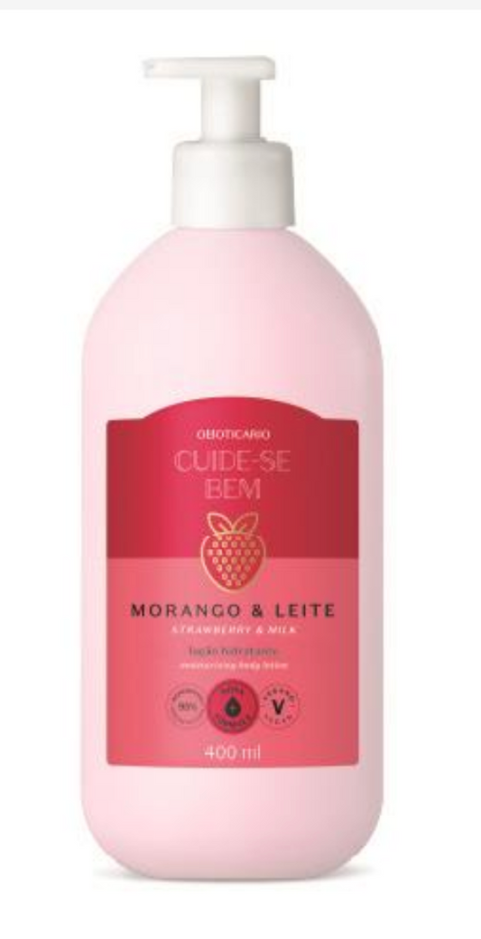 Body Lotion Morango e Leite Cuide-se Bem